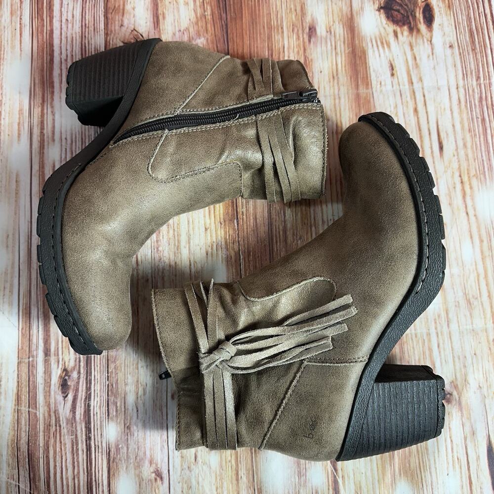 boc ALICUDI Womens Size 9 Brown Side Zip Up Block Heel Ankle Boots Booties Shoes - Picture 6 of 11